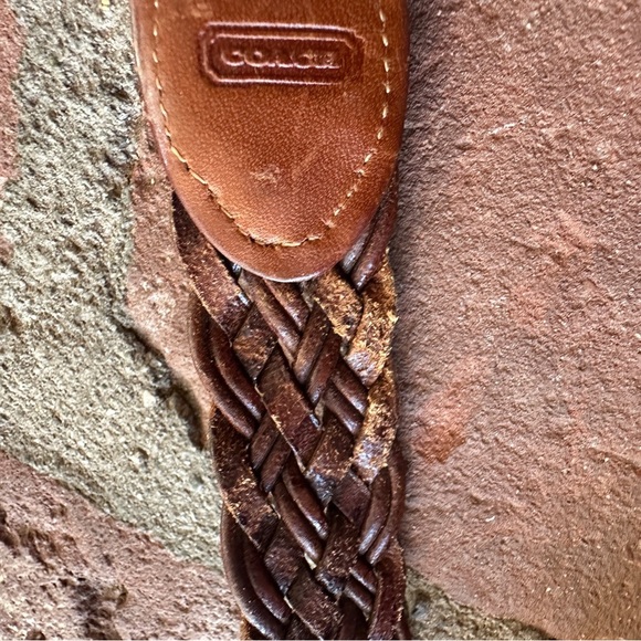 Vintage Coach Men's British Tan 3850 Braided Woven Leather Belt size 36 90cm - Picture 6 of 15